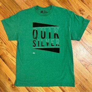 QuickSilver LG tee. Gender neutral green tee. EUC Retro, vintage 90s, laid-back